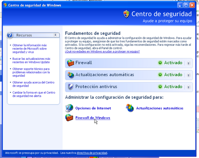 Obre el "Firewall de Windows"