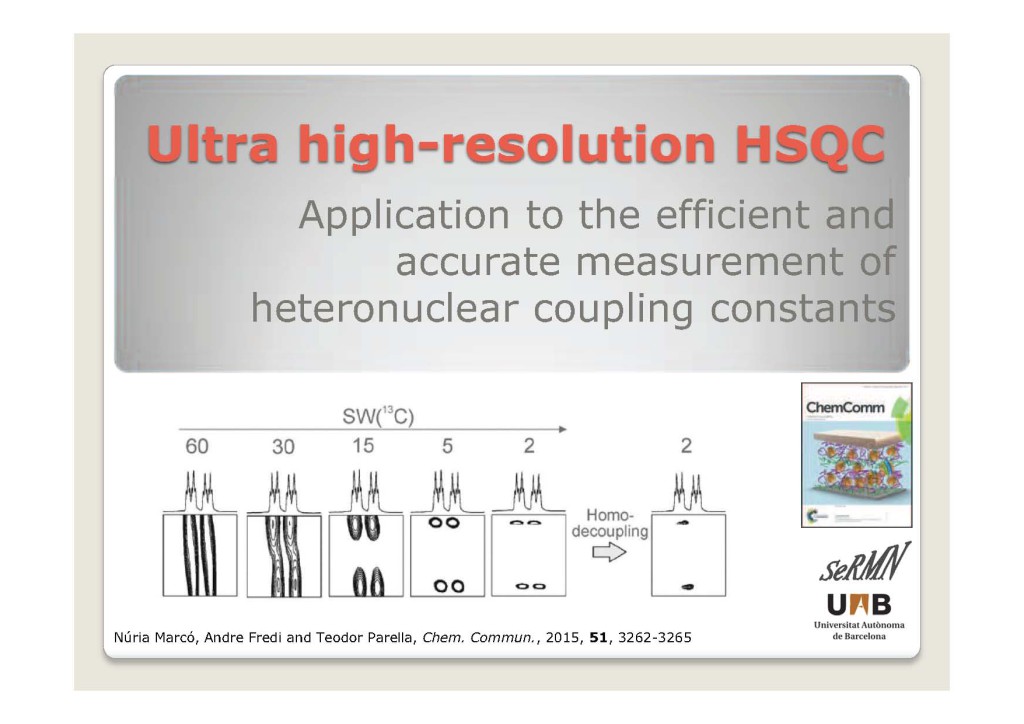 Ultra HIgh Resolved HSQCportada